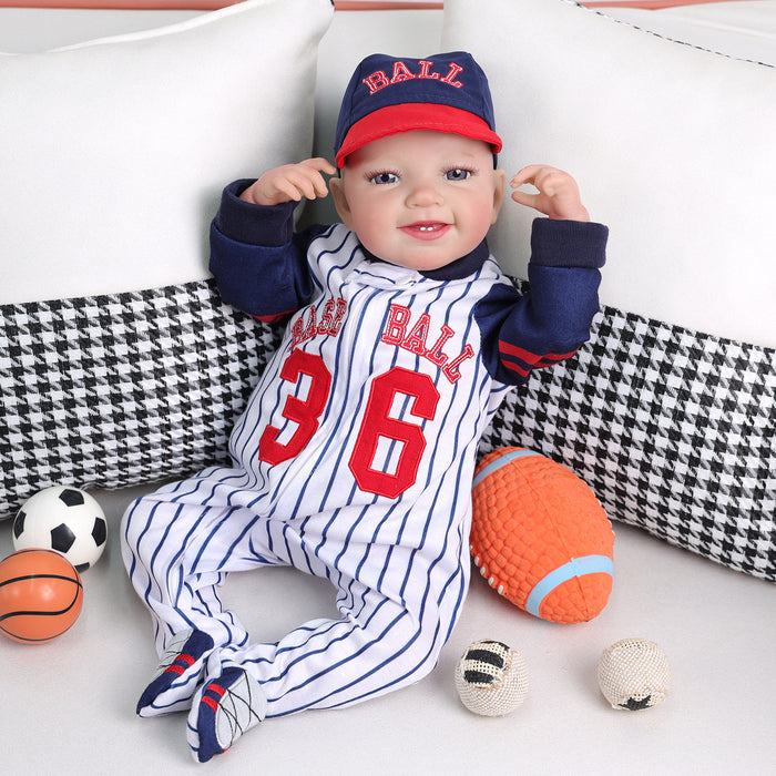 Babeside Leen 20" Reborn Baby Doll Infant Awake Baseball Boy Lovely Sport Style Smiling
