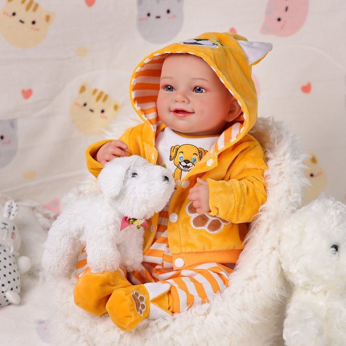 Babeside Leen 20" Reborn baby doll Purple-gray Eye Baby Doll Infant Baby Smile Boy