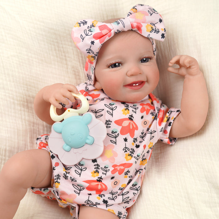 Babeside Leen Super Realistic Reborn Baby Doll 20'' Awake Infant Baby Girl Floral