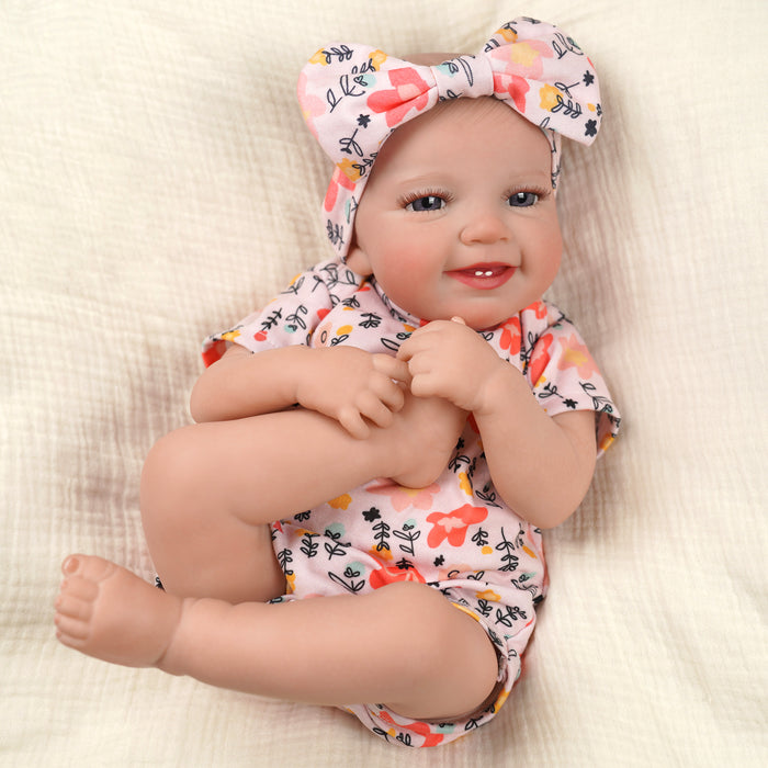 Babeside Leen Super Realistic Reborn Baby Doll 20'' Awake Infant Baby Girl Floral