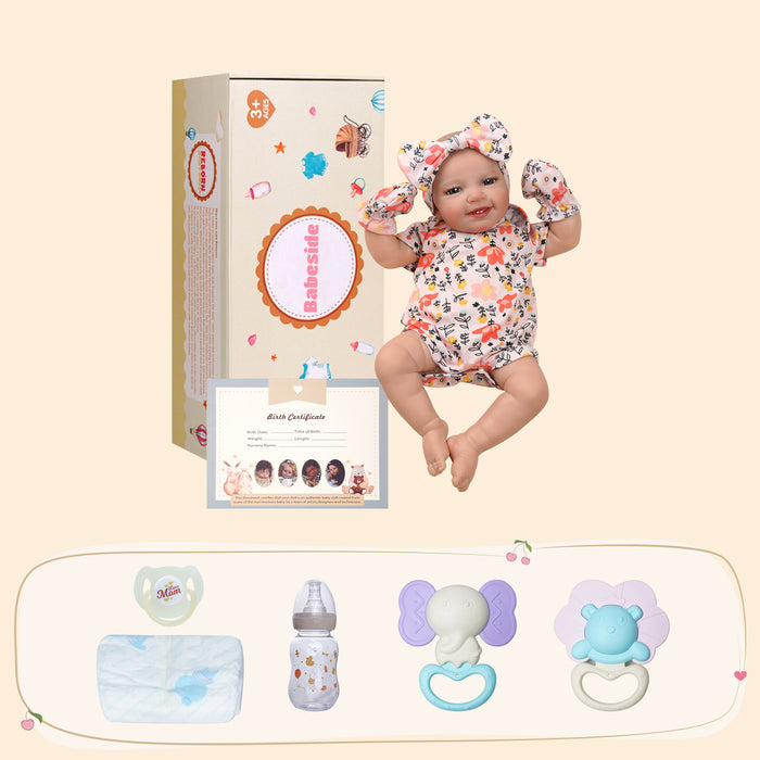 Babeside Leen Super Realistic Reborn Baby Doll 20'' Awake Infant Baby Girl Floral