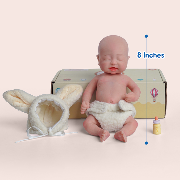 Babeside Lifelike Baby Dolls 8'' Boy Eli Full Platinum Silicone Reborn Baby Realistic
