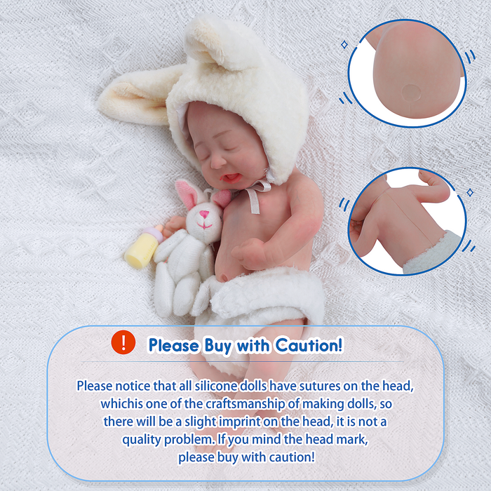 Babeside Lifelike Baby Dolls 8'' Boy Eli Full Platinum Silicone Reborn Baby Realistic