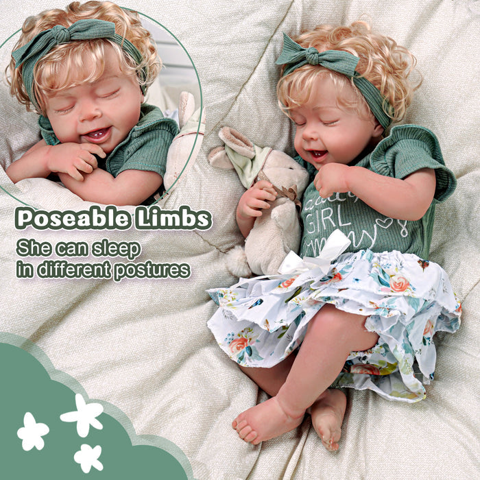Babeside Linda 20'' Realistic Reborn Baby Doll Girl that Look Real Green Sleeping Lovely
