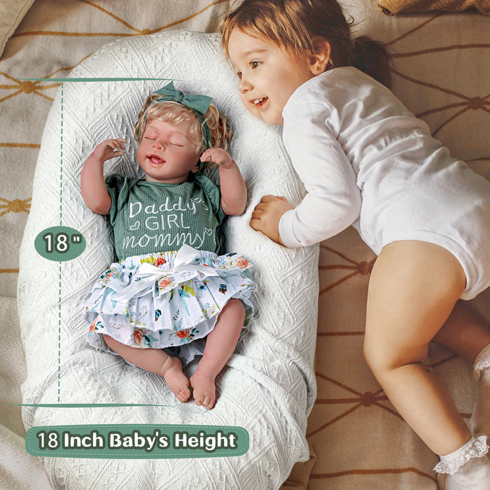 Babeside Linda 20'' Realistic Reborn Baby Doll Girl that Look Real Green Sleeping Lovely