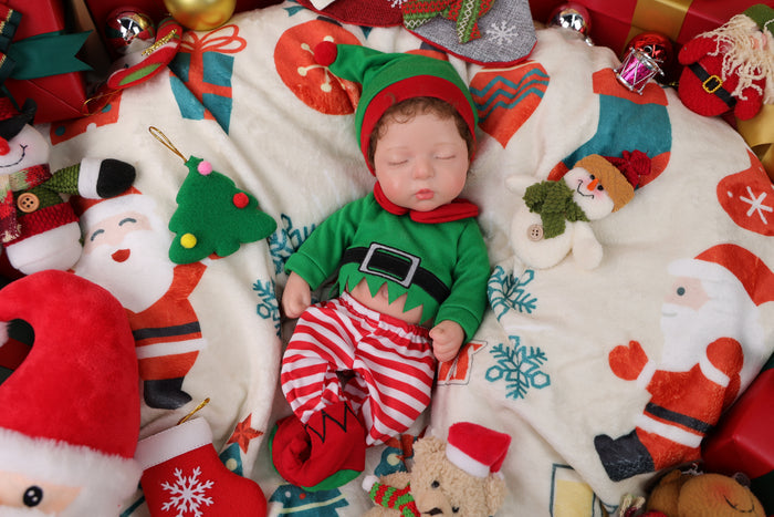 Babeside Lola 12" Full Silicone Chrismas Reborn Baby Doll Infant Cute Sleeping Girl