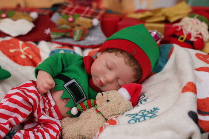 Babeside Lola 12" Full Silicone Chrismas Reborn Baby Doll Infant Cute Sleeping Girl