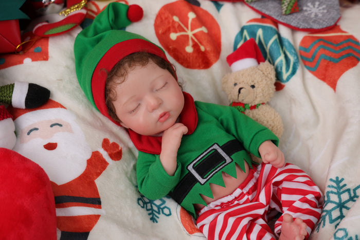 Babeside Lola 12" Full Silicone Chrismas Reborn Baby Doll Infant Cute Sleeping Girl