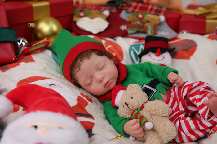 Babeside Lola 12" Full Silicone Chrismas Reborn Baby Doll Infant Cute Sleeping Girl