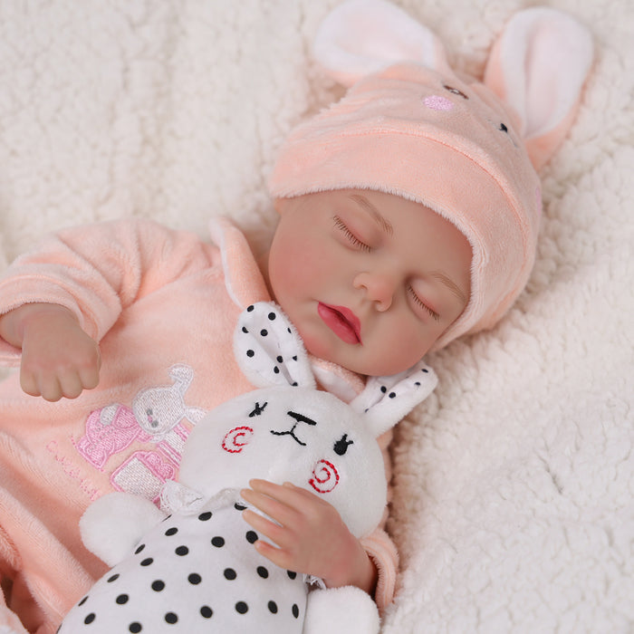 Babeside Lucy 12'' Realistic Reborn Baby Doll Girl Sleeping Lovely Winter Rabbit Sweet