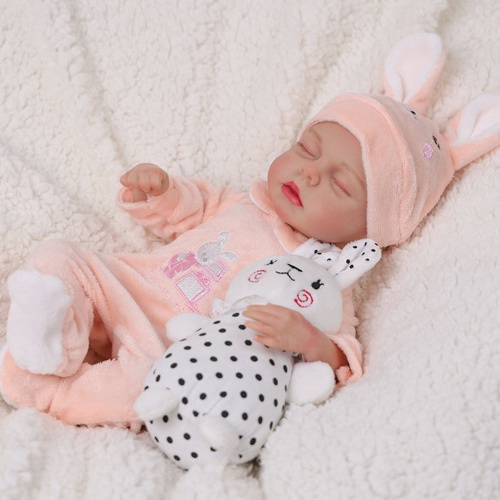 Babeside Lucy 12'' Realistic Reborn Baby Doll Girl Sleeping Lovely Winter Rabbit Sweet