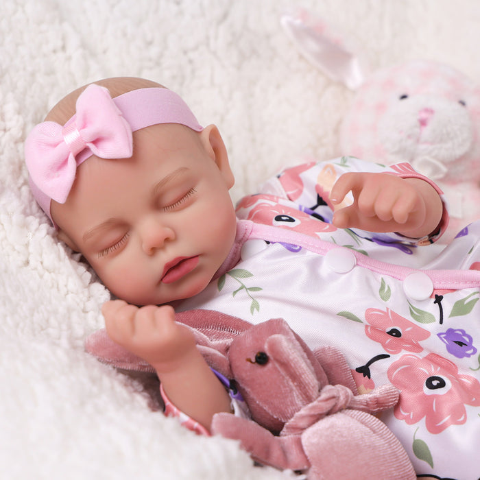 Babeside Lucy 15" Reborn Baby Doll Lifelike Girl Sleeping Infant Adorable Beautiful Flowers