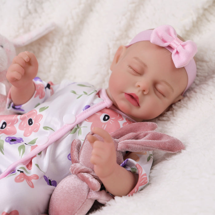 Babeside Lucy 15" Reborn Baby Doll Lifelike Girl Sleeping Infant Adorable Beautiful Flowers