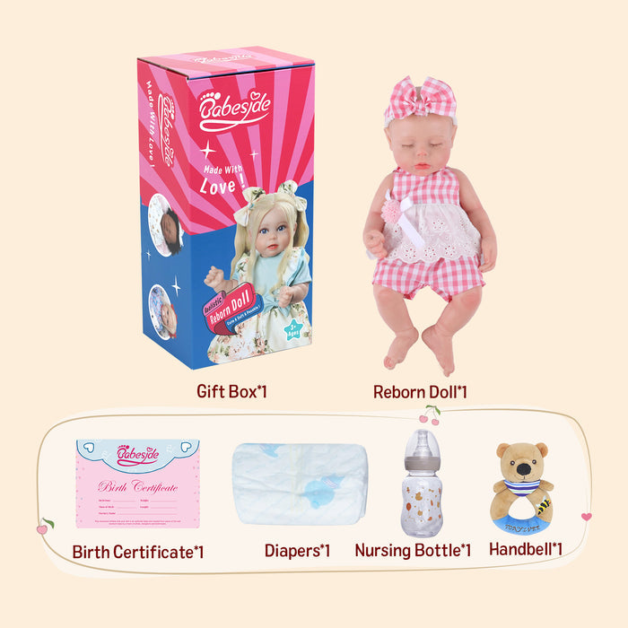 Babeside Lucy 16'' Realistic Reborn Baby Doll Sleeping Sweet Girl Full Silicone