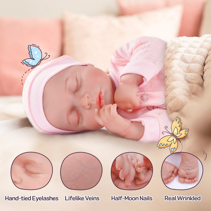 Babeside Lucy 20'' Adorable Reborn Baby Doll Sleeping Girl Pink Suit