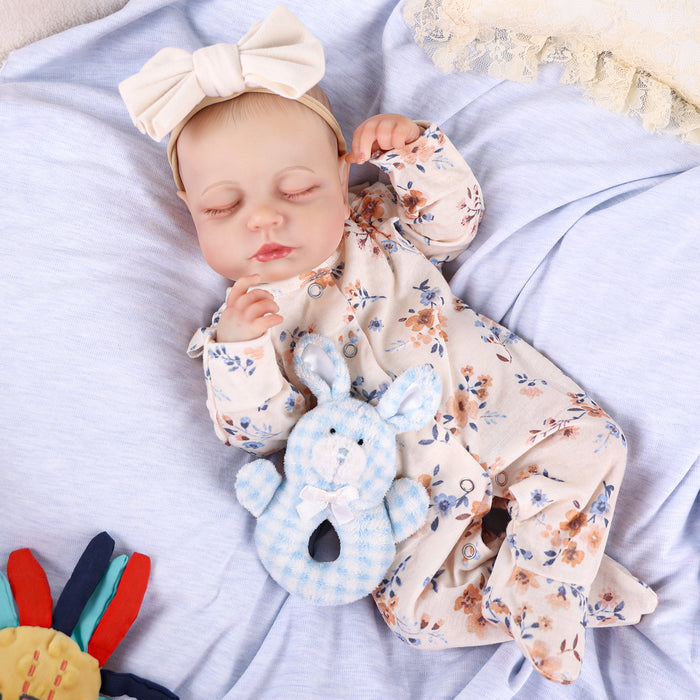 Babeside Lucy 20'' Floral Suit Sleeping Infant Baby Girl