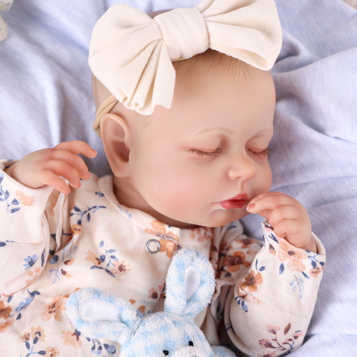 Babeside Lucy 20'' Floral Suit Sleeping Infant Baby Girl