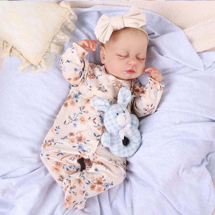Babeside Lucy 20'' Floral Suit Sleeping Infant Baby Girl
