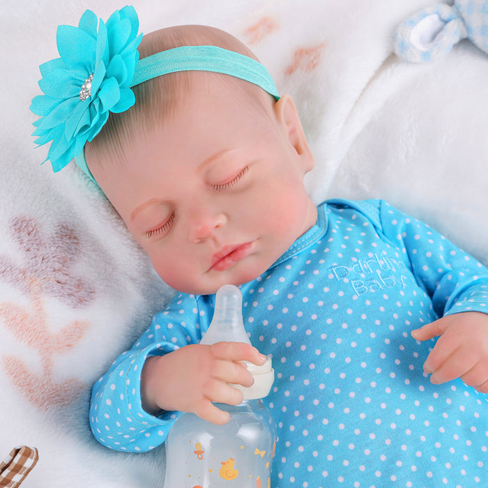 Babeside Lucy 20'' Realistic Reborn Baby Doll Sleeping Cute Boy Blue Flower