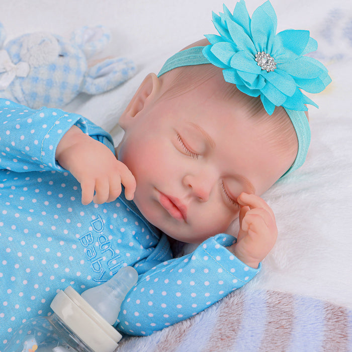 Babeside Lucy 20'' Realistic Reborn Baby Doll Sleeping Cute Boy Blue Flower