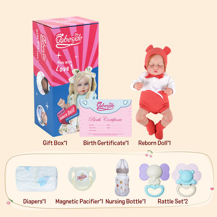 Babeside Lucy 20'' Realistic Reborn Baby Doll Sleeping Red & White Clothes Girl