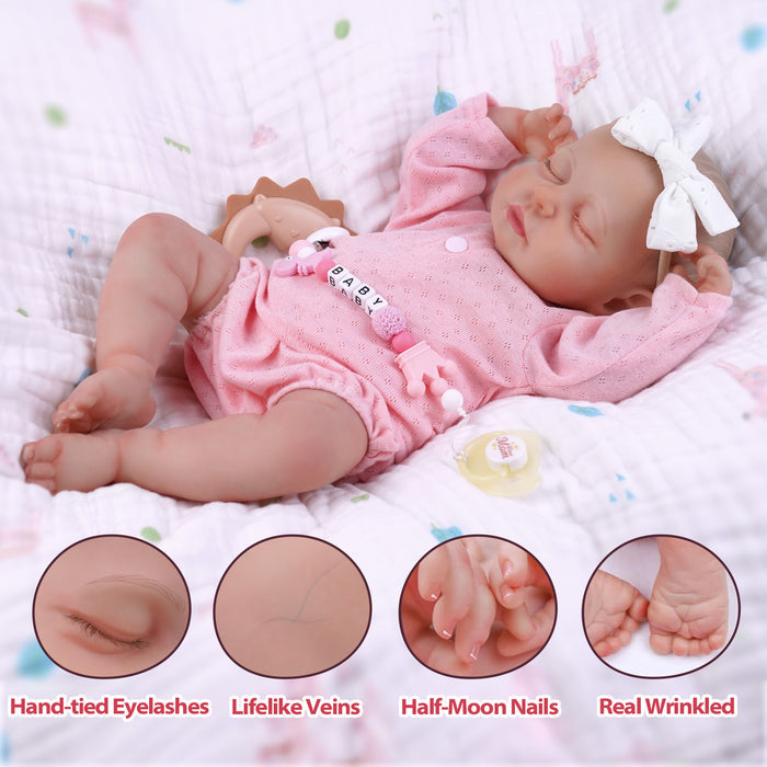 Babeside Lucy 20'' Reborn Baby Doll Lifelike Adorable Sleeping Girl Pink (Pre-Order, Ship Date: March 15)