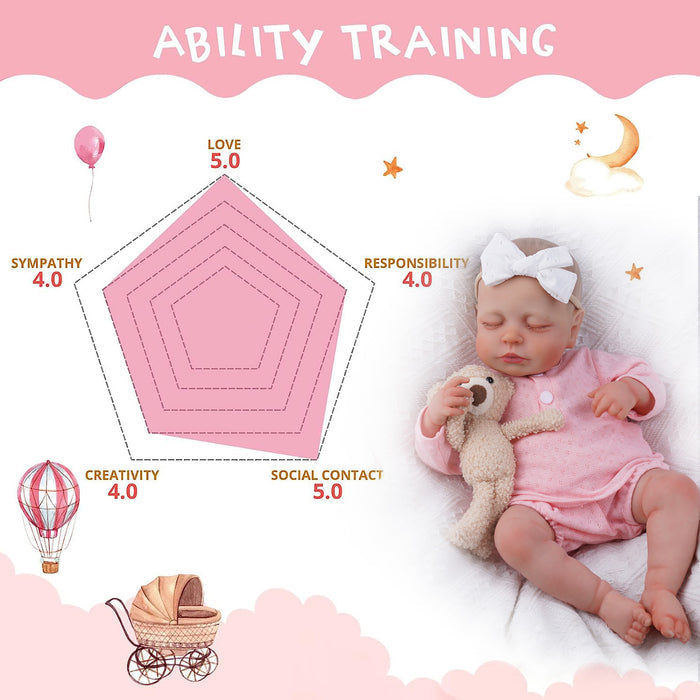 Babeside Lucy 20'' Reborn Baby Doll Lifelike Adorable Sleeping Girl Pink (Pre-Order, Ship Date: March 15)