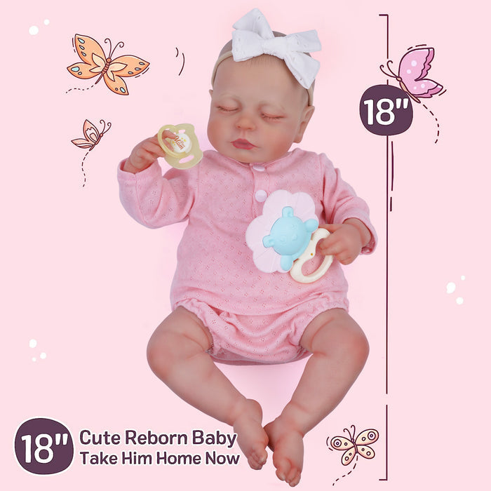 Babeside Lucy 20'' Reborn Baby Doll Lifelike Adorable Sleeping Girl Pink (Pre-Order, Ship Date: March 15)
