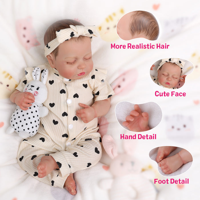 Babeside Lucy 20'' Sleeping Infant Baby Girl - 2 Pcs of Clothing
