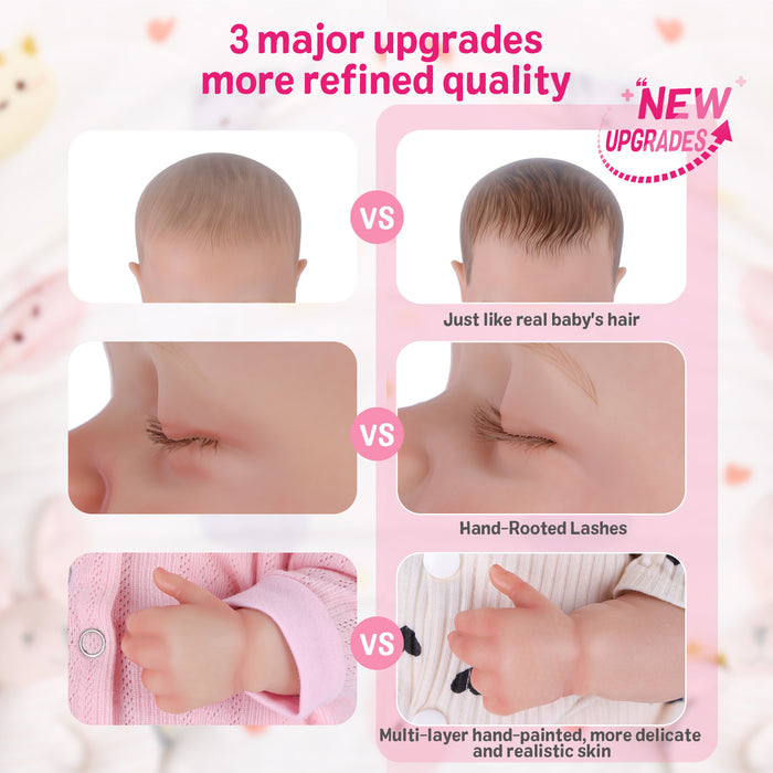 Babeside Lucy 20'' Sleeping Infant Baby Girl - 2 Pcs of Clothing