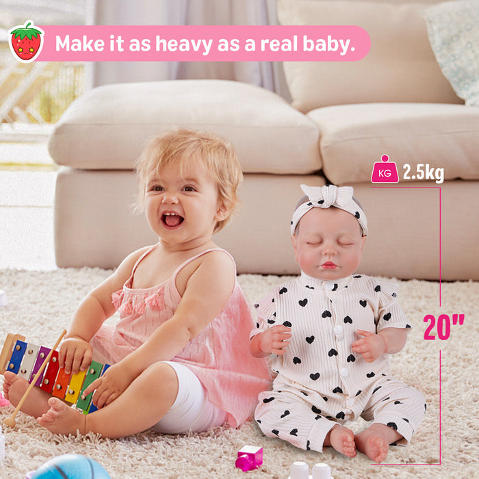 Babeside Lucy 20'' Sleeping Infant Baby Girl - 2 Pcs of Clothing