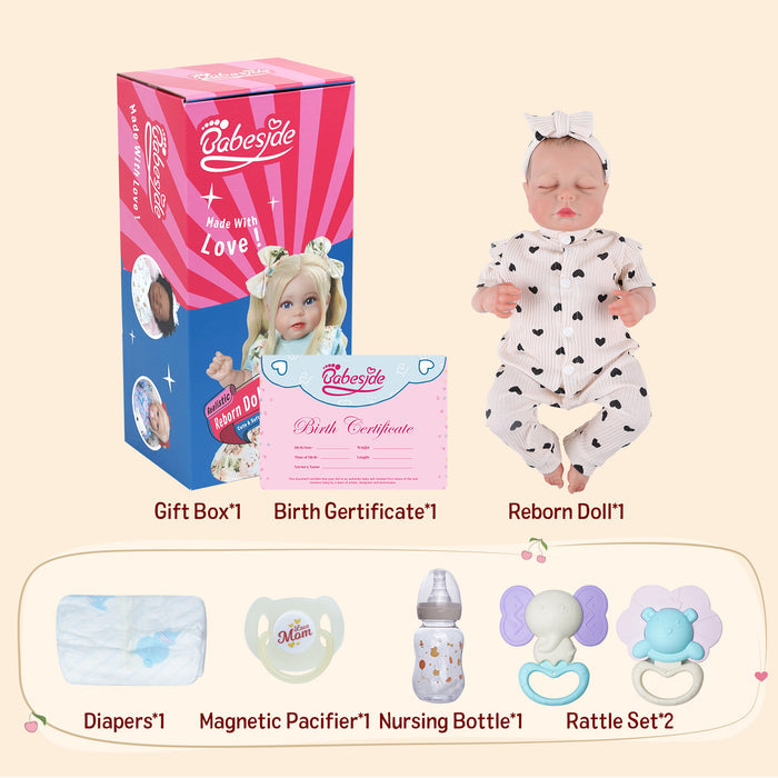 Babeside Lucy 20'' Sleeping Infant Baby Girl - 2 Pcs of Clothing