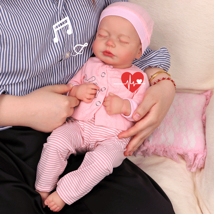 Babeside Lucy 20'' Sleeping Infant Baby Girl with Heartbeat Coos and Breath
