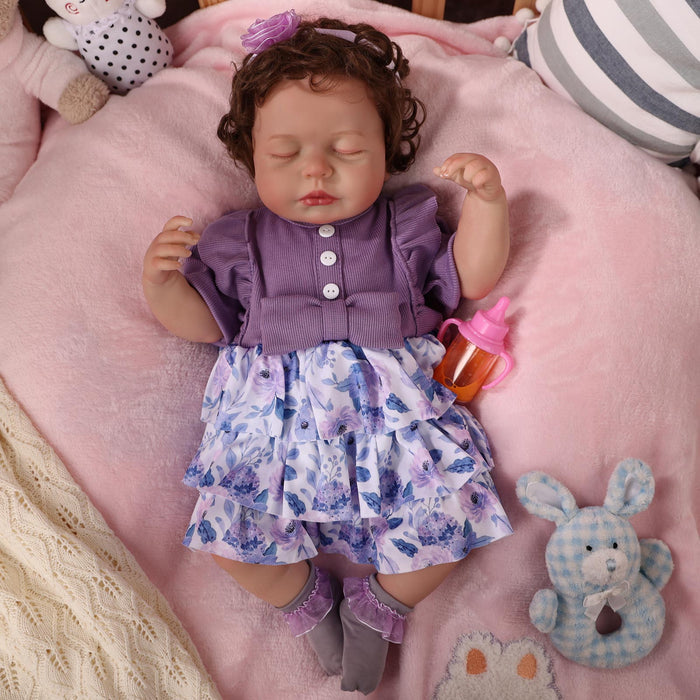 Babeside Lucy Lifelike Reborn Baby Dolls - 20 inch Baby Girl Purple Princess