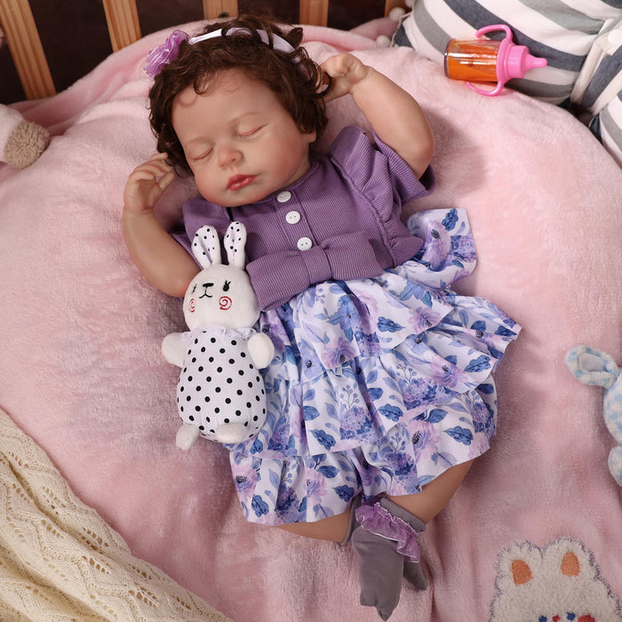 Babeside Lucy Lifelike Reborn Baby Dolls - 20 inch Baby Girl Purple Princess