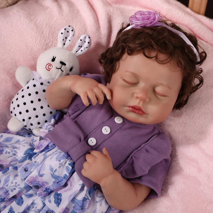 Babeside Lucy Lifelike Reborn Baby Dolls - 20 inch Baby Girl Purple Princess