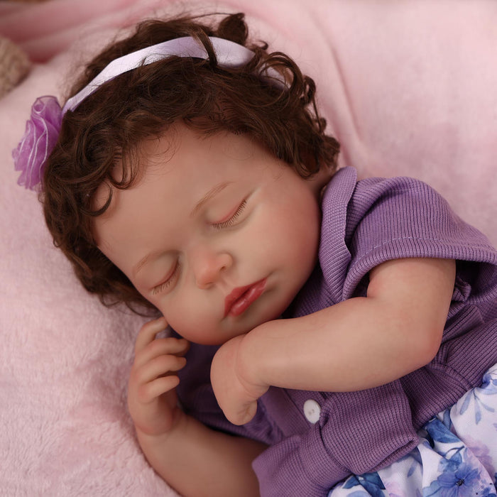 Babeside Lucy Lifelike Reborn Baby Dolls - 20 inch Baby Girl Purple Princess