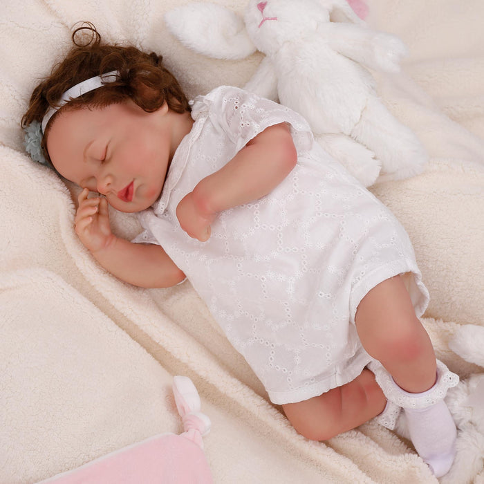 Babeside Lucy Lifelike Reborn Baby Dolls - 20 inch Baby Girl with Heartbeat Coos and Breath