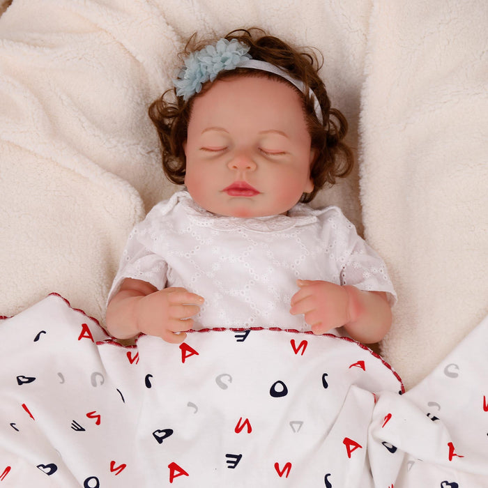Babeside Lucy Lifelike Reborn Baby Dolls - 20 inch Baby Girl with Heartbeat Coos and Breath