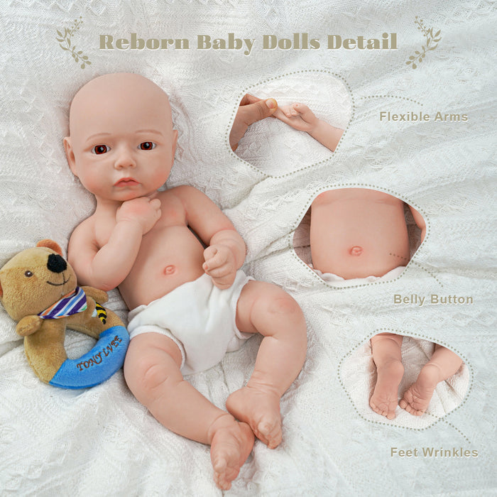 Babeside Lyla 12" Full Silicone Reborn Baby Doll Girl Lifelike Awake Lovely Angel