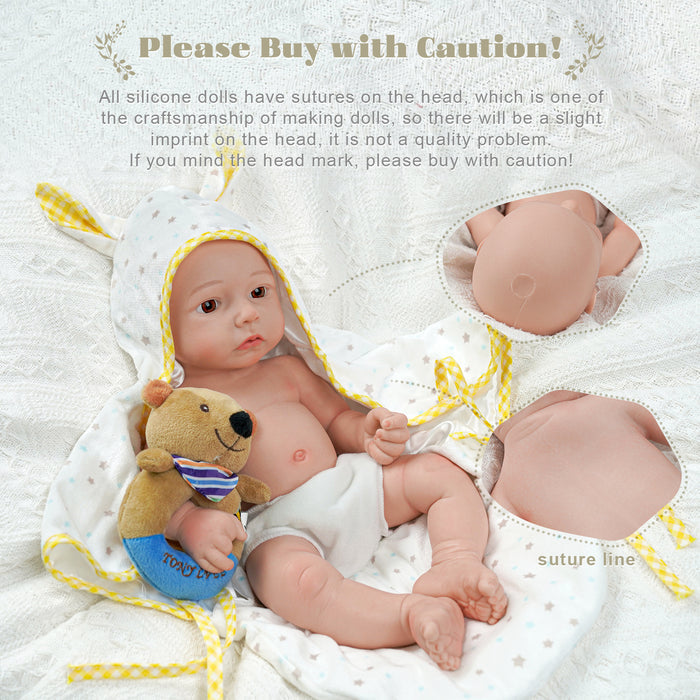 Babeside Lyla 12" Full Silicone Reborn Baby Doll Girl Lifelike Awake Lovely Angel