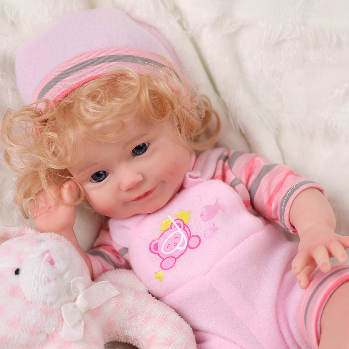 Babeside Maddy 12'' Full Silicone Reborn Baby Dolls Girl That Look Real Awake Smiling Pink