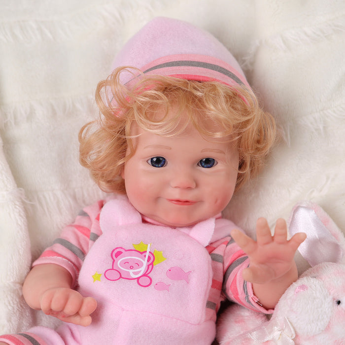 Babeside Maddy 12'' Full Silicone Reborn Baby Dolls Girl That Look Real Awake Smiling Pink