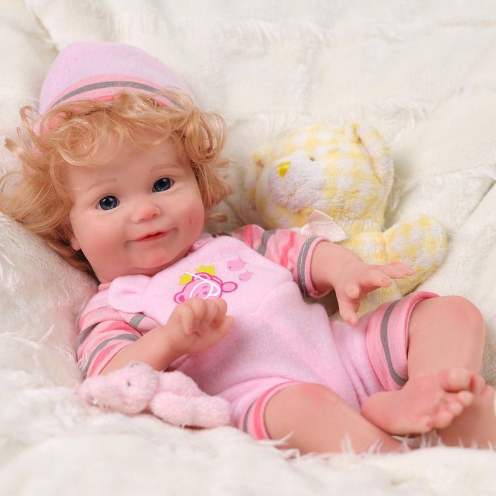 Babeside Maddy 12'' Full Silicone Reborn Baby Dolls Girl That Look Real Awake Smiling Pink