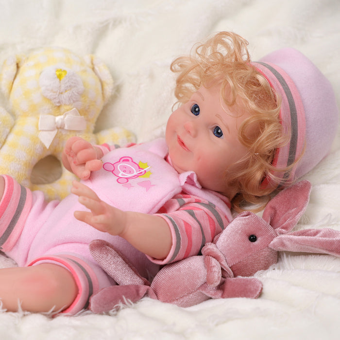 Babeside Maddy 12'' Full Silicone Reborn Baby Dolls Girl That Look Real Awake Smiling Pink