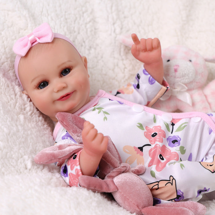 Babeside Maddy 15" Reborn Baby Doll Lifelike Girl Sleeping Infant Sweet Beautiful Flowers