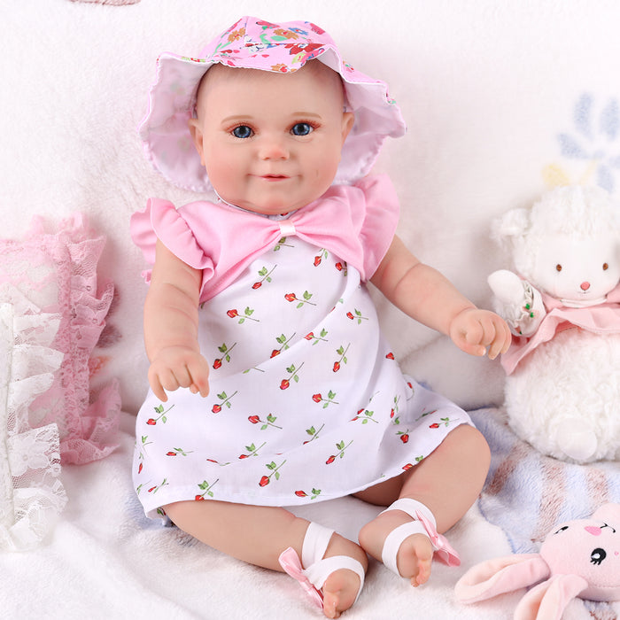 Babeside Maddy 20" Awake Infant Baby Hand-Painted Hair Girl