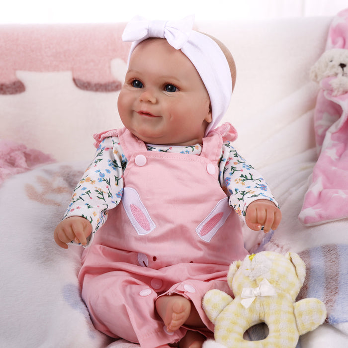 Babeside Maddy 20" Infant Baby Girl Pink Rabbit