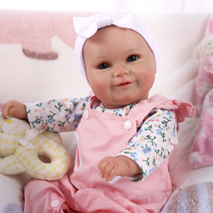Babeside Maddy 20" Infant Baby Girl Pink Rabbit