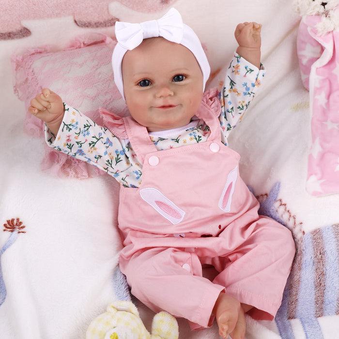 Babeside Maddy 20" Infant Baby Girl Pink Rabbit